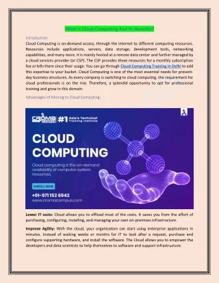 What Is Cloud Computing And Its Benefits?