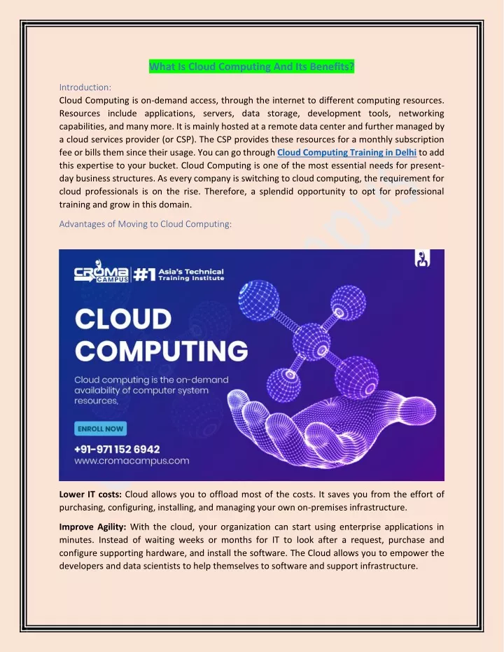 what is cloud computing and its benefits