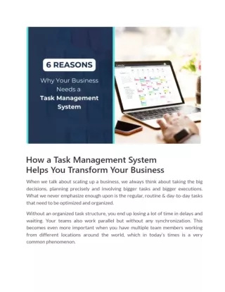 How a Task Management System Helps You Transform Your Business