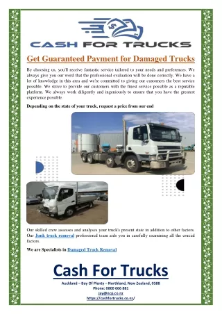 Get Guaranteed Payment for Damaged Trucks
