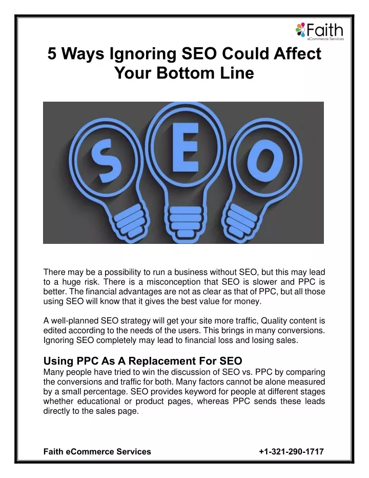 5 ways ignoring seo could affect your bottom line