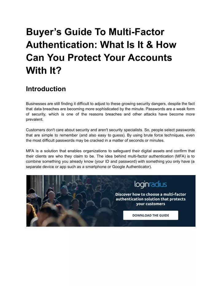 buyer s guide to multi factor authentication what