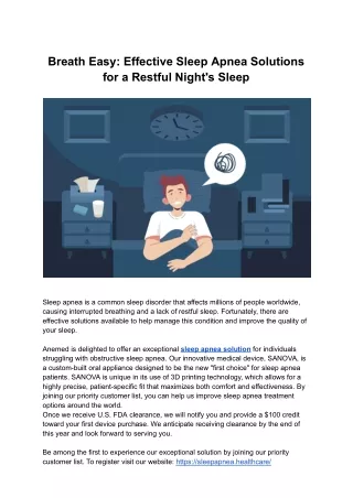 Sleep Apnea Solutions  Anemed - Effective Treatments for Restful Sleep