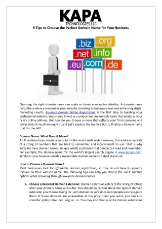 5 tips to choose the perfect domain name for your