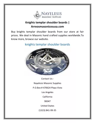 knights templar shoulder boards
