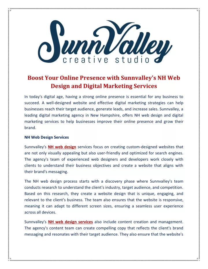 boost your online presence with sunnvalley