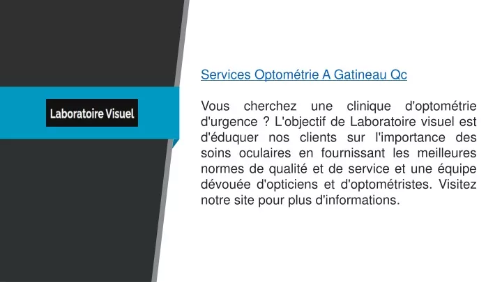 services optom trie a gatineau qc vous cherchez