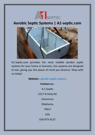 Aerobic Septic Systems  A1-septic.com