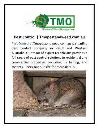 Pest Control  Tmopestandweed.com.au