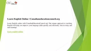 Learn English Online  Canadianeducationcouncil.org