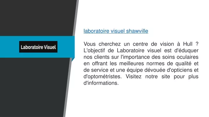 laboratoire visuel shawville vous cherchez