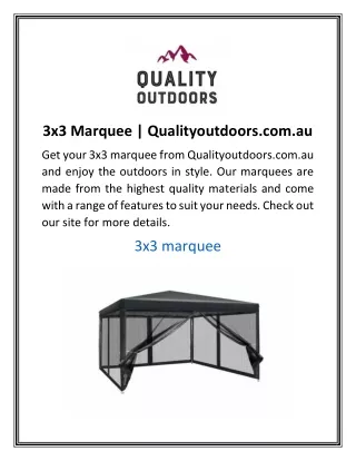 3x3 Marquee Qualityoutdoors.com.au