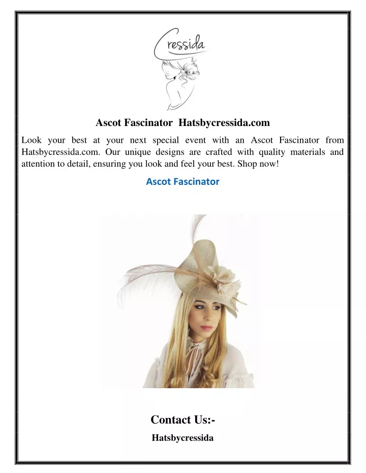 ascot fascinator hatsbycressida com