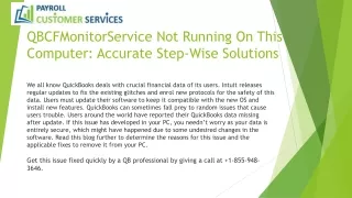 QBCFMonitorService Not Running