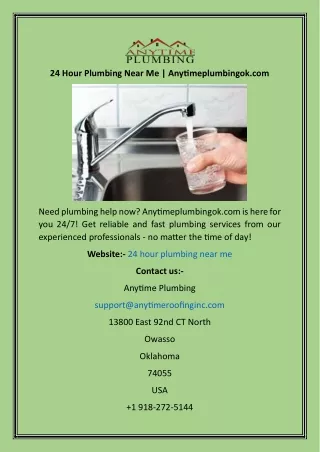 24 hour plumbing near me anytimeplumbingok com