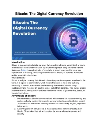bitcoin the digital currency revolution