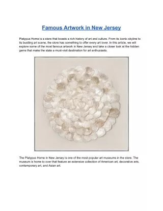 famous artwork in new jersey