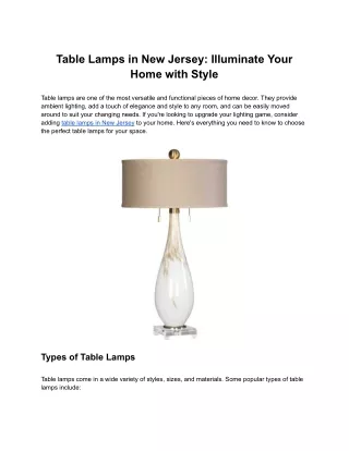 table lamps in new jersey illuminate your home