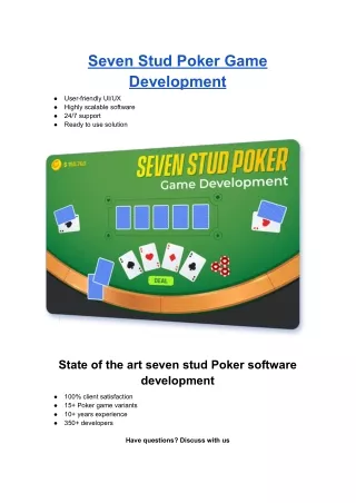 seven stud poker game development