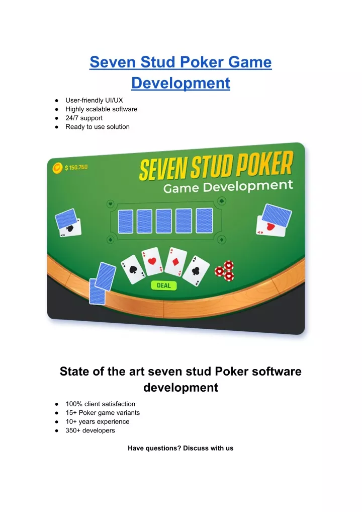 seven stud poker game development