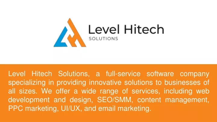 level hitech solutions a full service software