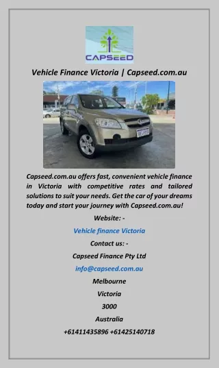 Vehicle Finance Victoria  Capseed.com