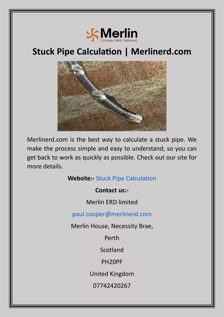 stuck pipe calculation merlinerd com