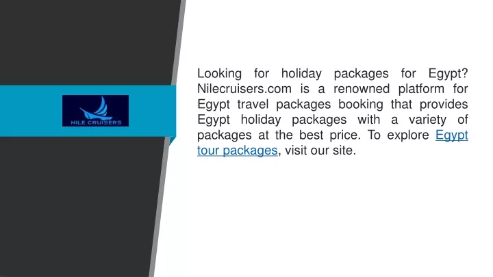 looking for holiday packages for egypt