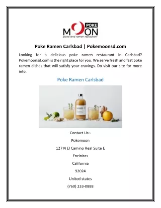 Poke Ramen Carlsbad  Pokemoonsd.com