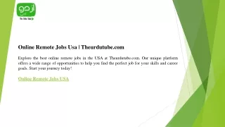 Online Remote Jobs Usa  Theurdutube