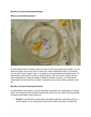 benefits of custom embroidered patches