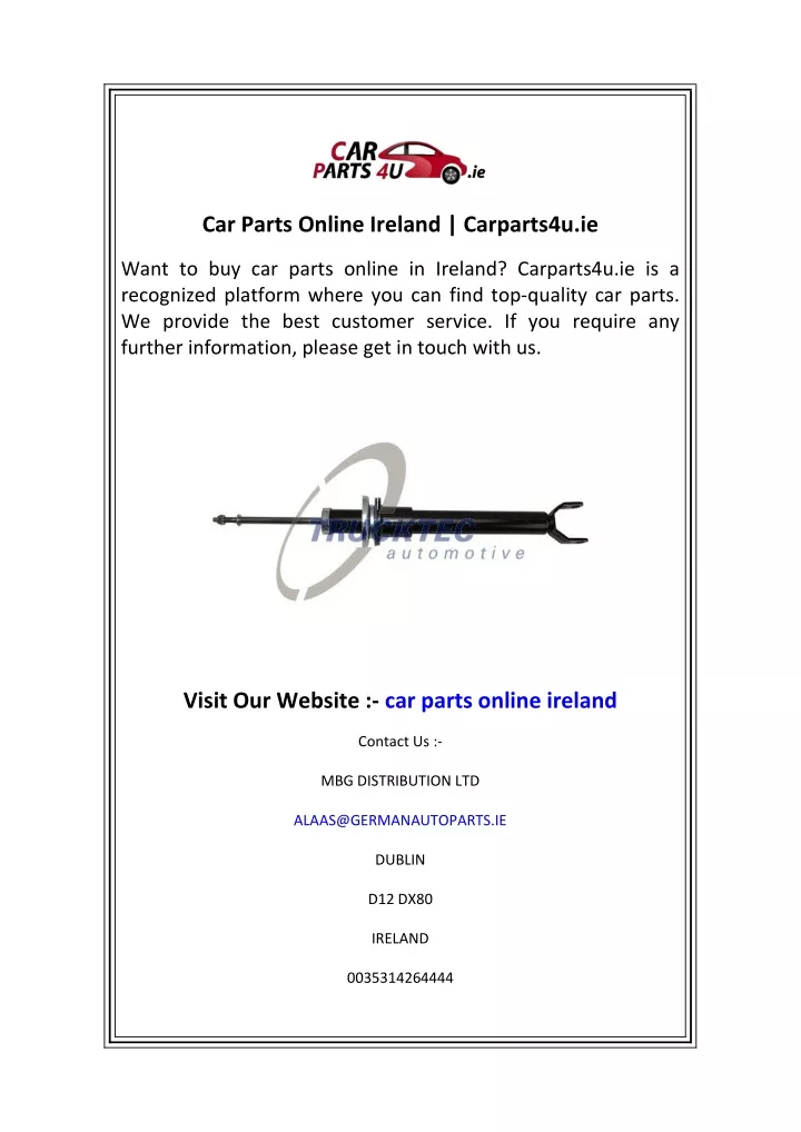 car parts online ireland carparts4u ie