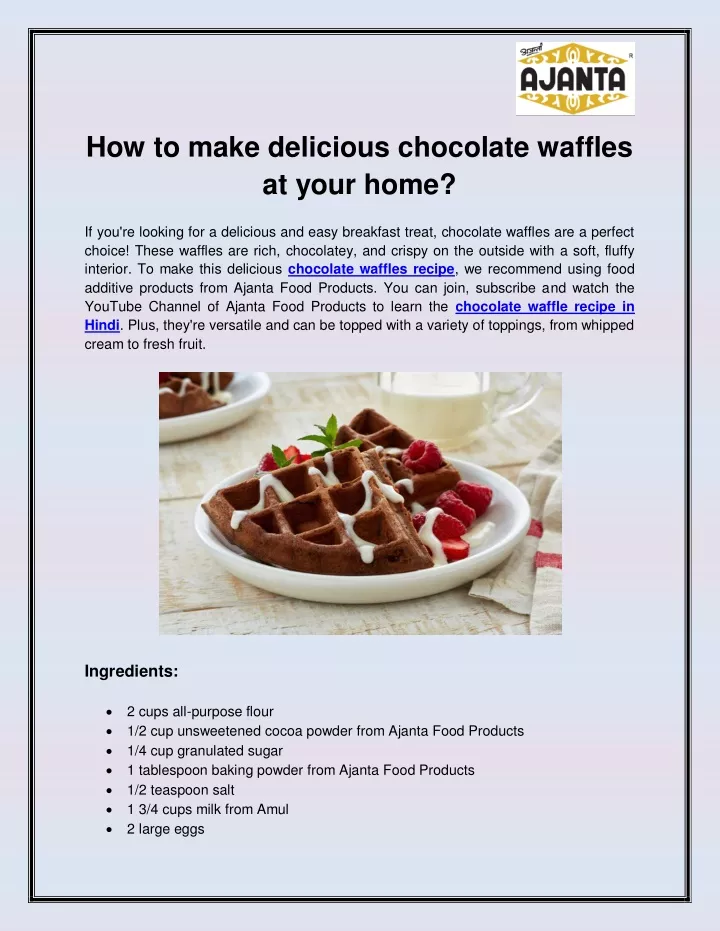 how to make delicious chocolate waffles at your