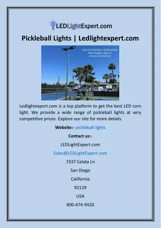 pickleball lights ledlightexpert com