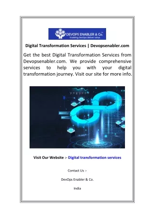 Digital Transformation Services  Devopsenabler.com