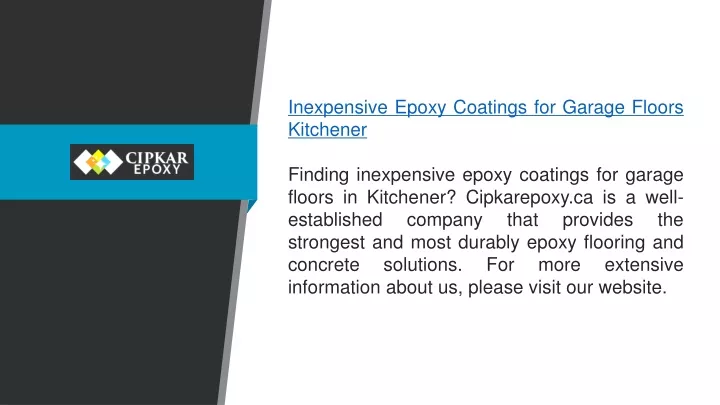 inexpensive epoxy coatings for garage floors