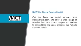 Bmw Car Rental Service Madrid  Maxcartravel.com