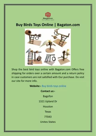 Buy Birds Toys Online  Bagaton