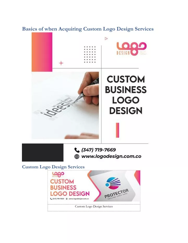 basics of when acquiring custom logo design