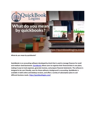 What do you mean by quickbooks