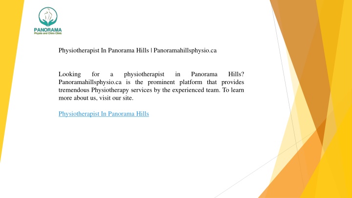 physiotherapist in panorama hills