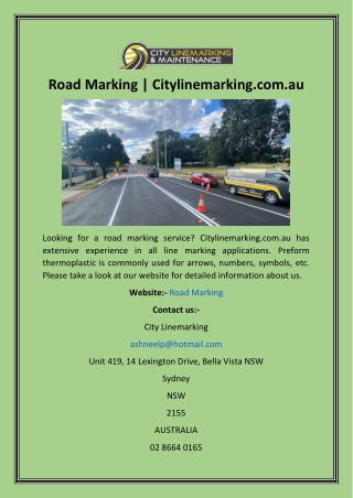Road Marking  Citylinemarking.com