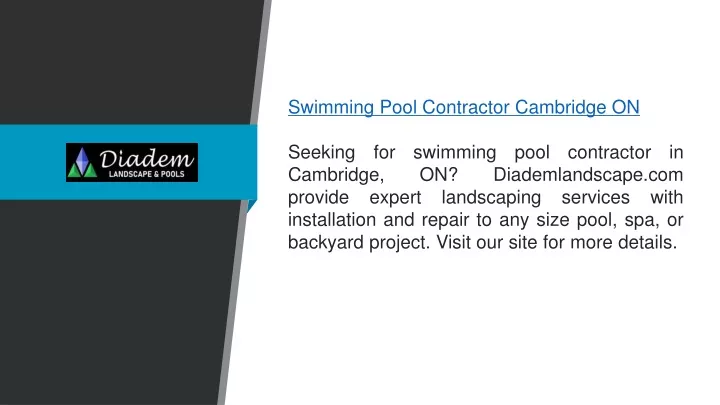 swimming pool contractor cambridge on seeking