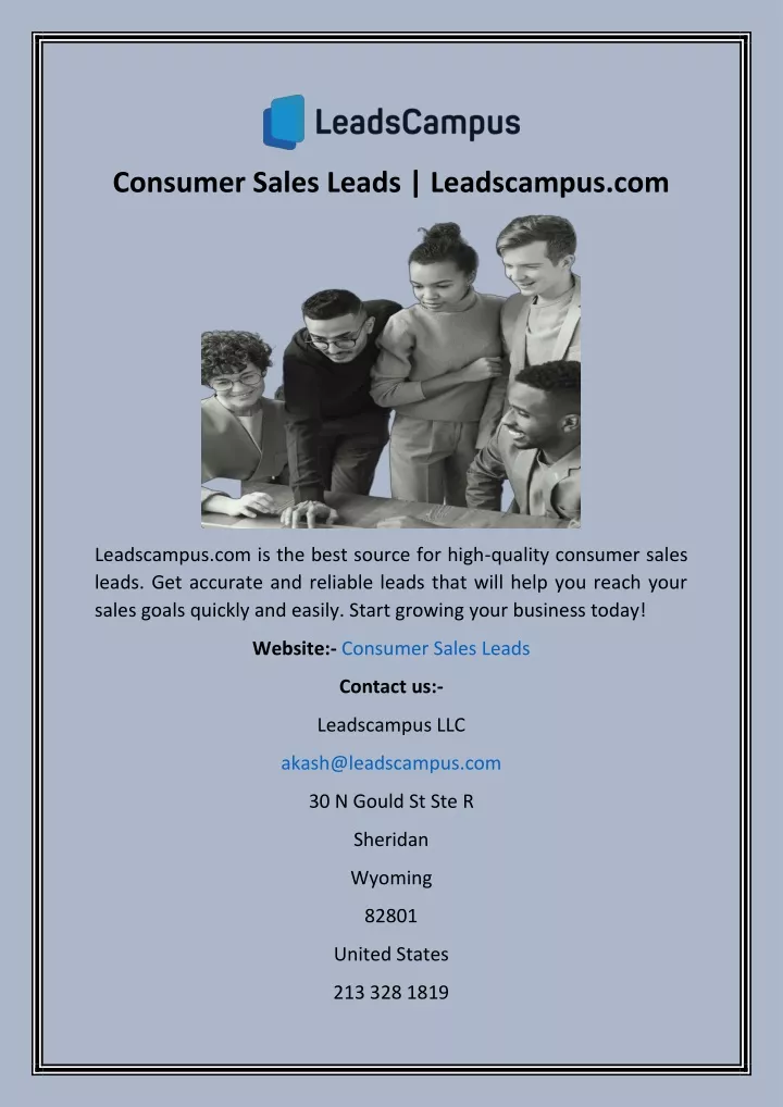 consumer sales leads leadscampus com