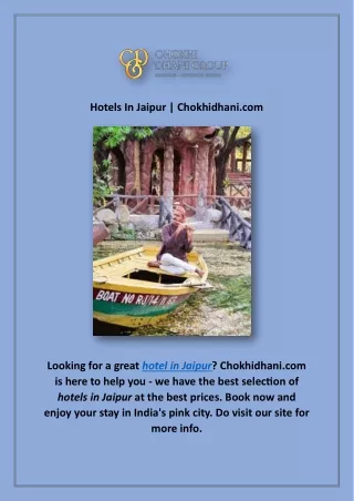 hotels in jaipur chokhidhani com