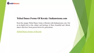 Tribal Dance Forms Of Kerala  Indianetzone.com