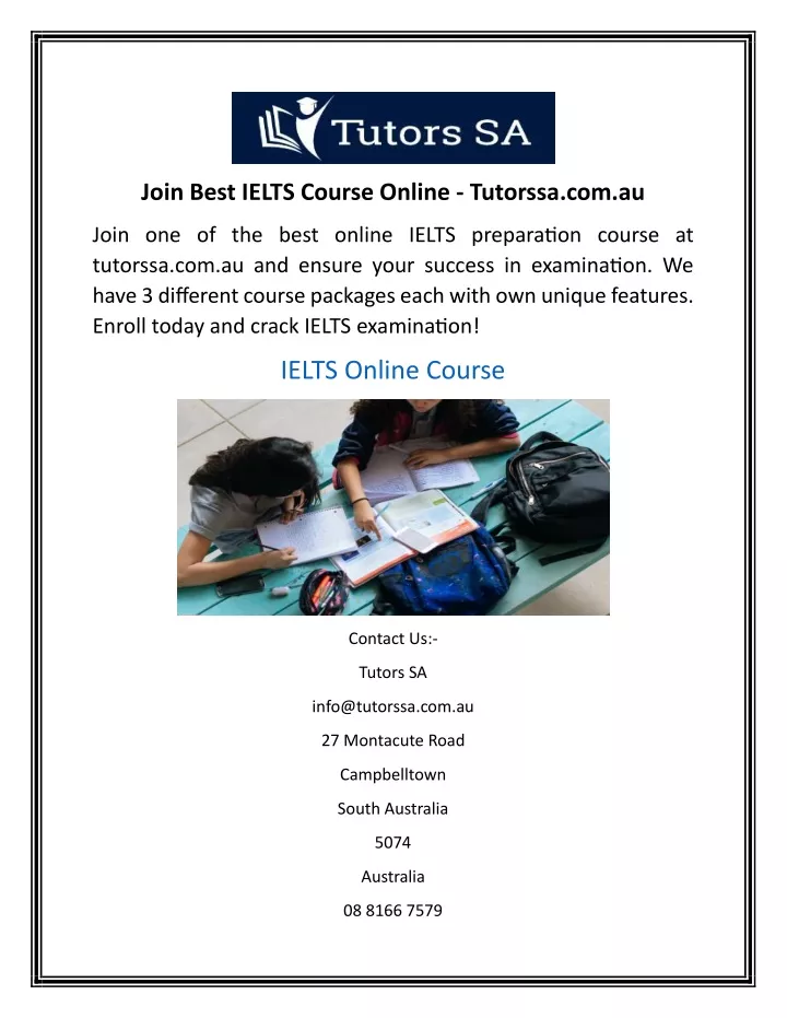 join best ielts course online tutorssa com au