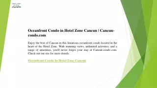 Oceanfront Condo in Hotel Zone Cancun  Cancun-condo.com