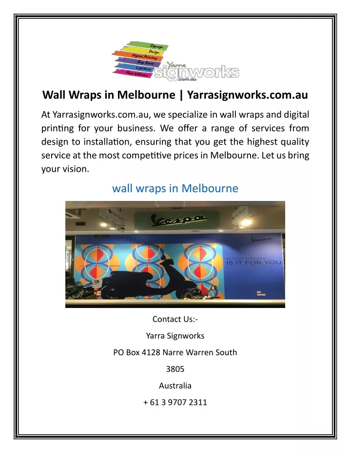 wall wraps in melbourne yarrasignworks com au