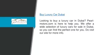 Buy Luxury Car Dubai  Pearl-motors.com